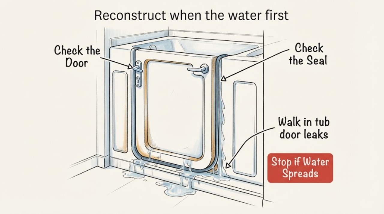 Walk in tub door leaks