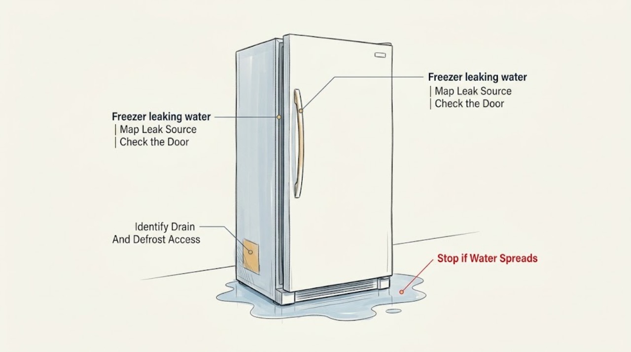 Freezer leaking water