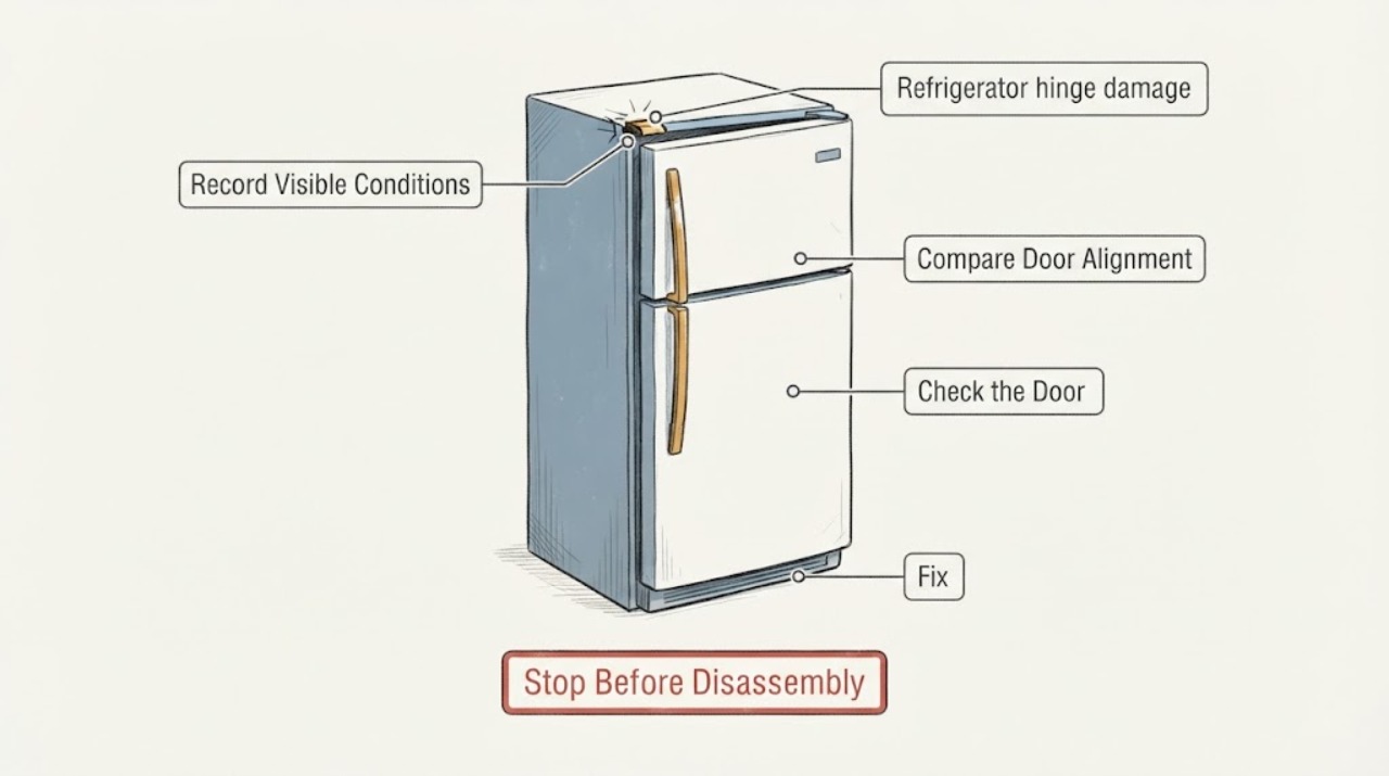 Refrigerator hinge damage | Fix