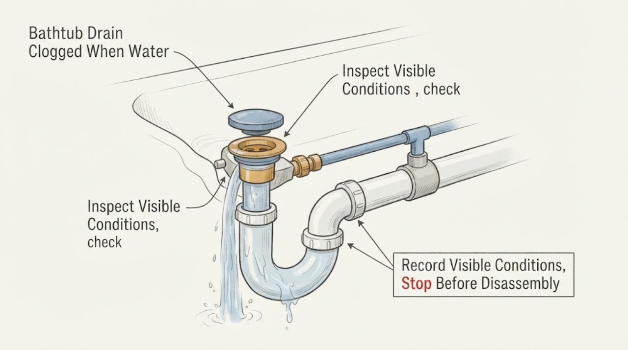 Bathtub Drain Clogged When Water