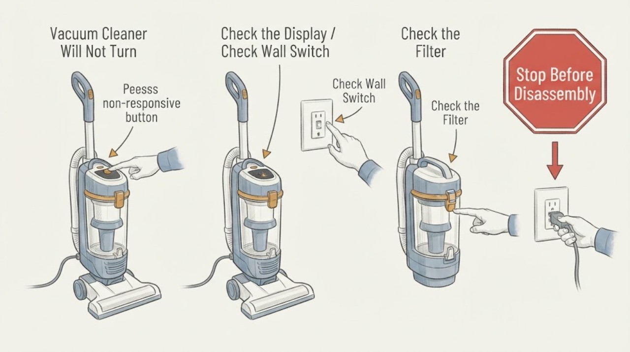 Vacuum Cleaner Will Not Turn