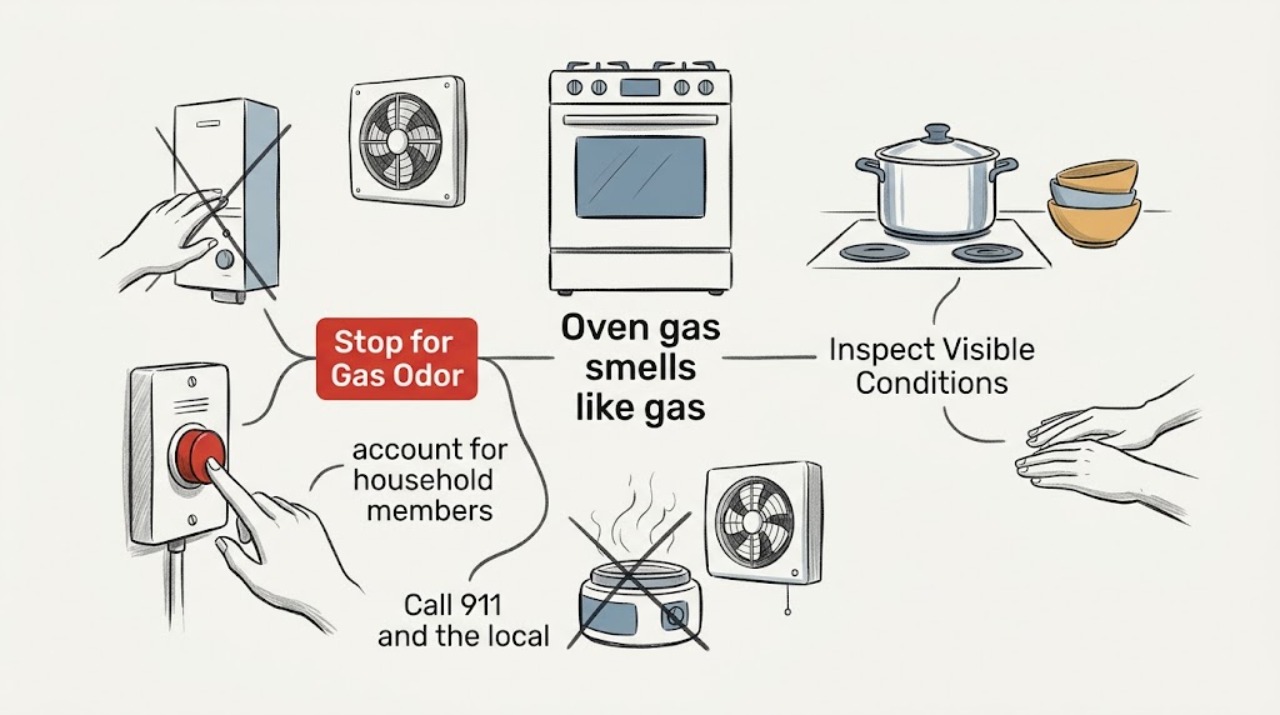 Oven gas smells like gas