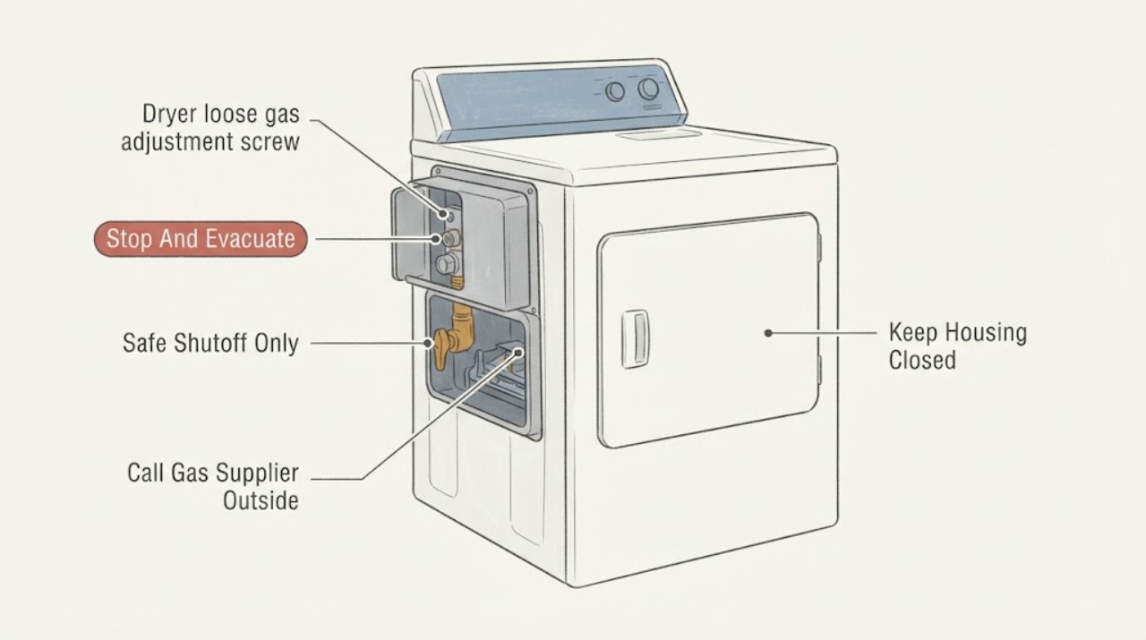 Dryer loose gas adjustment screw