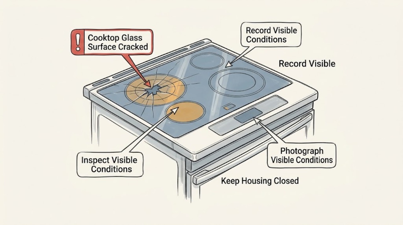 Cooktop Glass Surface Cracked