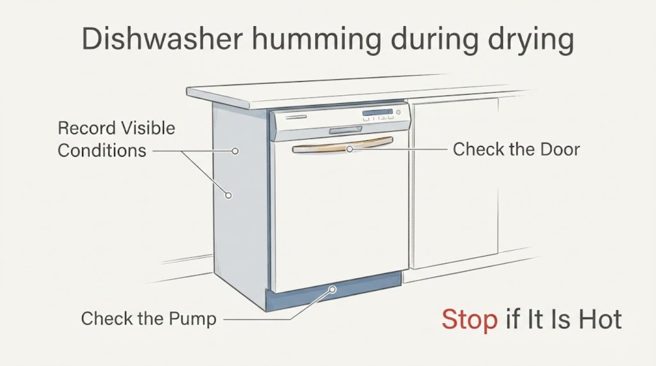 Dishwasher humming during drying