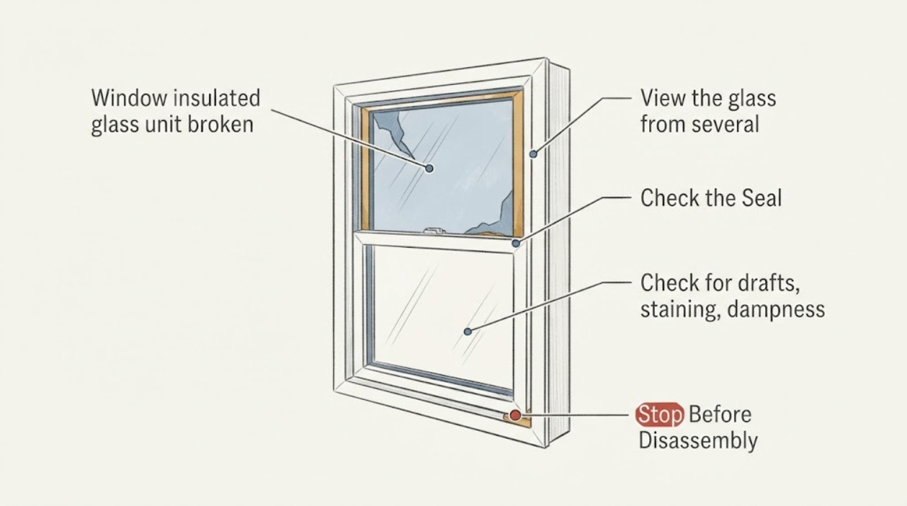 Window insulated glass unit broken