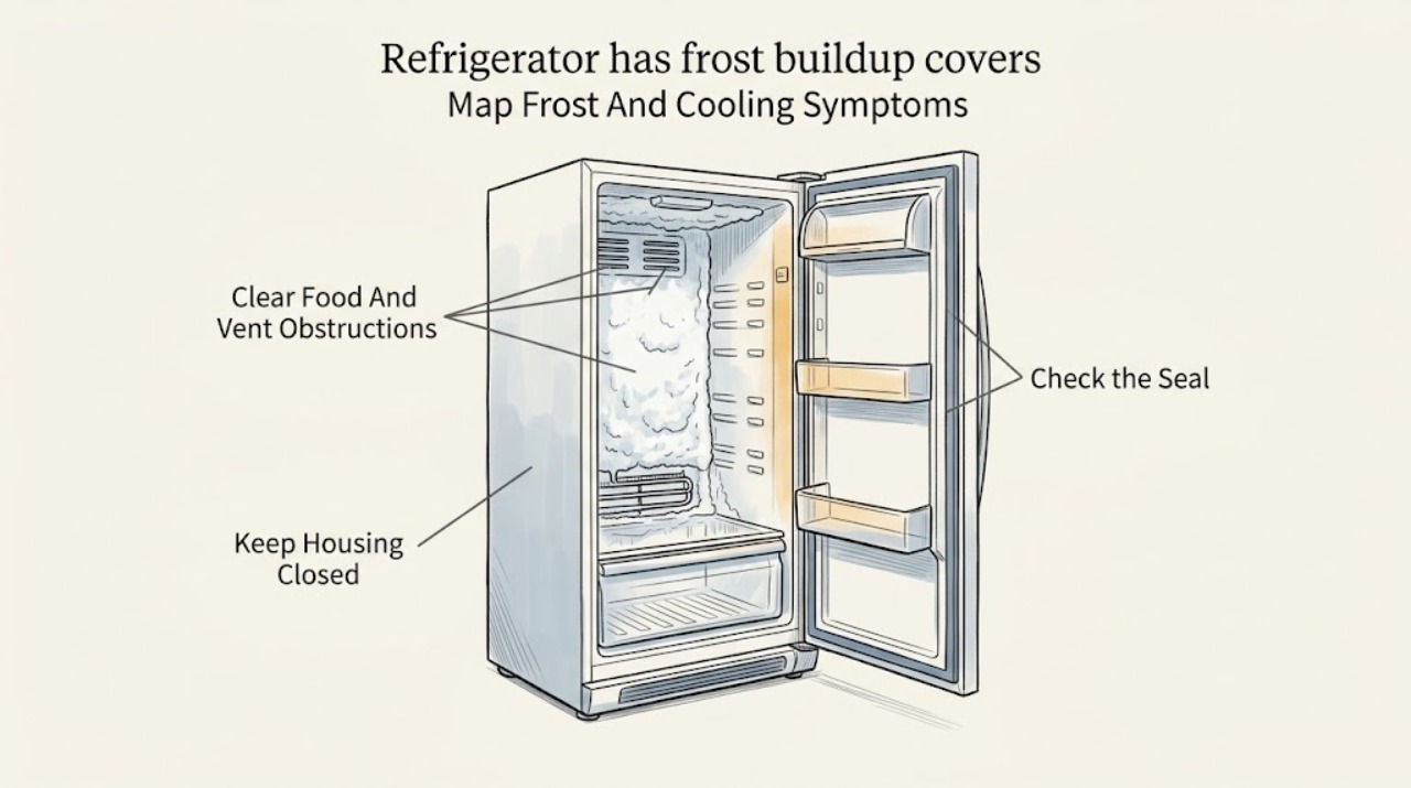 Refrigerator has frost buildup covers