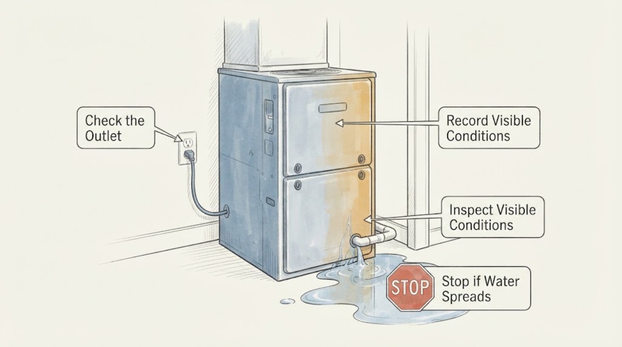 Central air conditioner leaking water