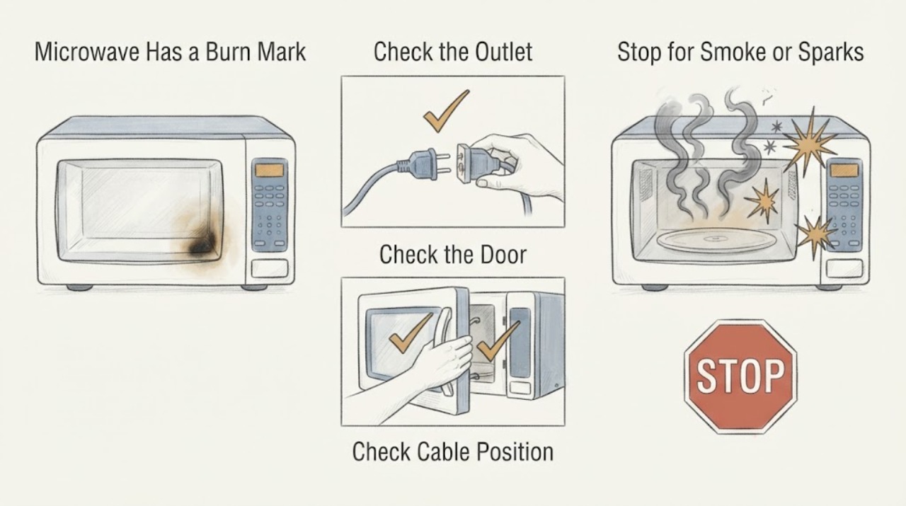 Microwave Has a Burn Mark
