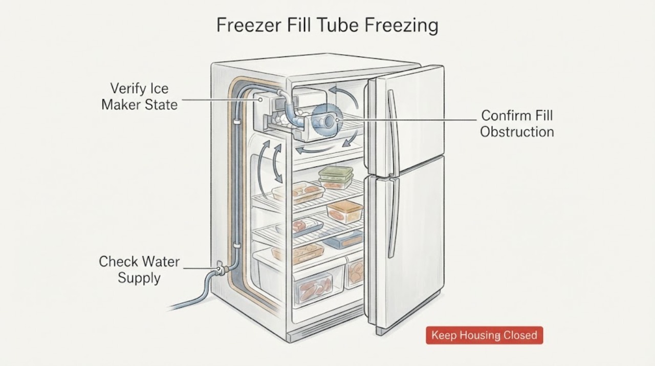 Freezer Fill Tube Freezing |