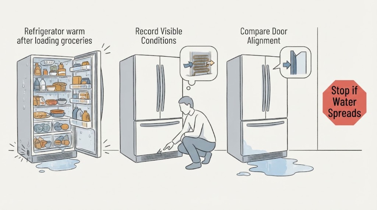 Refrigerator warm after loading groceries