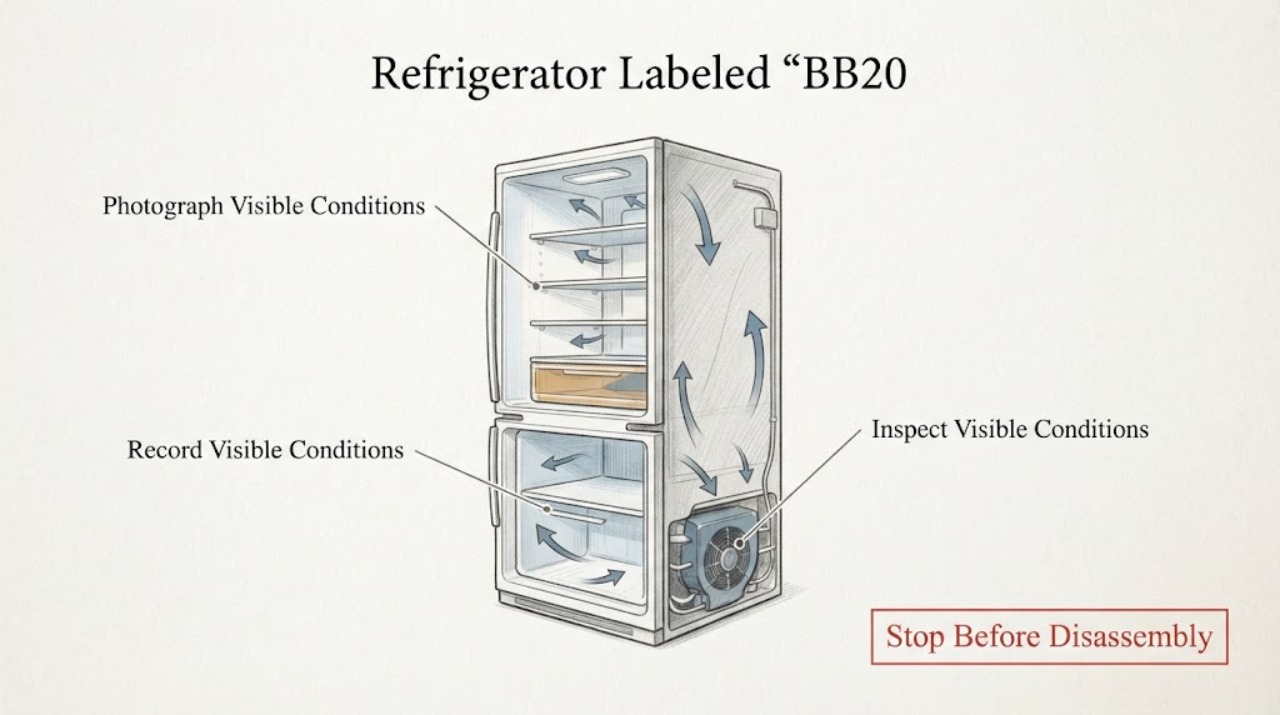 Refrigerator Labeled “BB20
