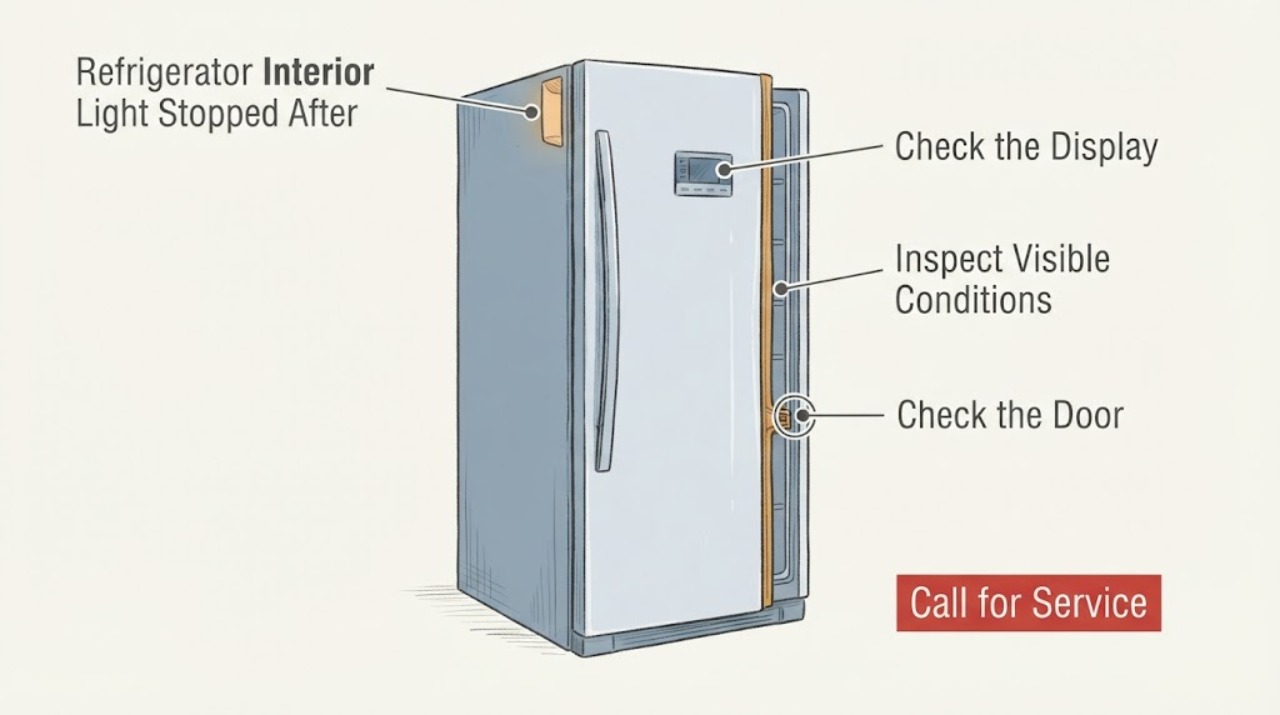 Refrigerator Interior Light Stopped After