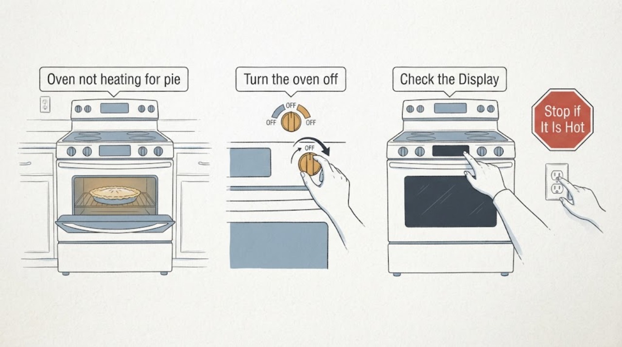 Oven not heating for pie