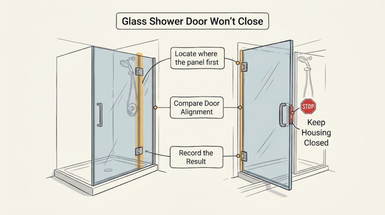 Glass Shower Door Won't Close