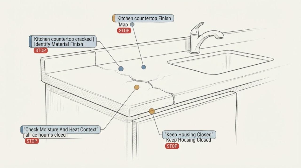 Kitchen countertop cracked