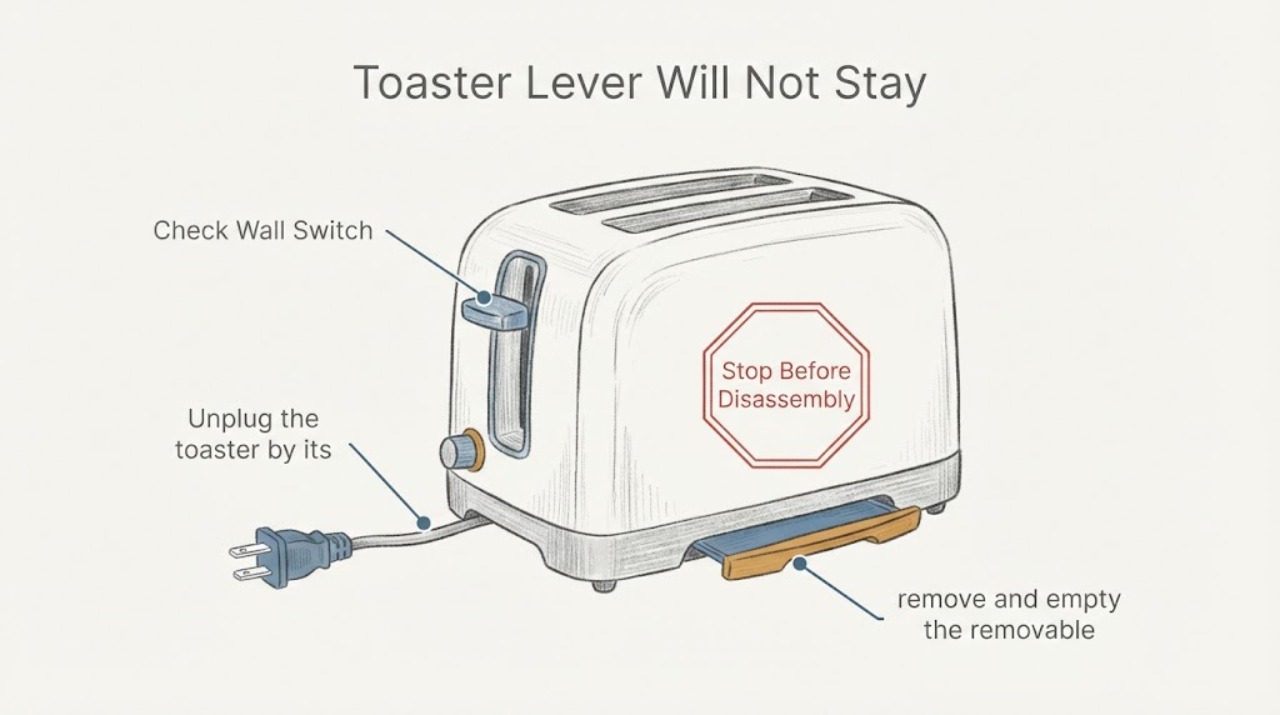 Toaster Lever Will Not Stay
