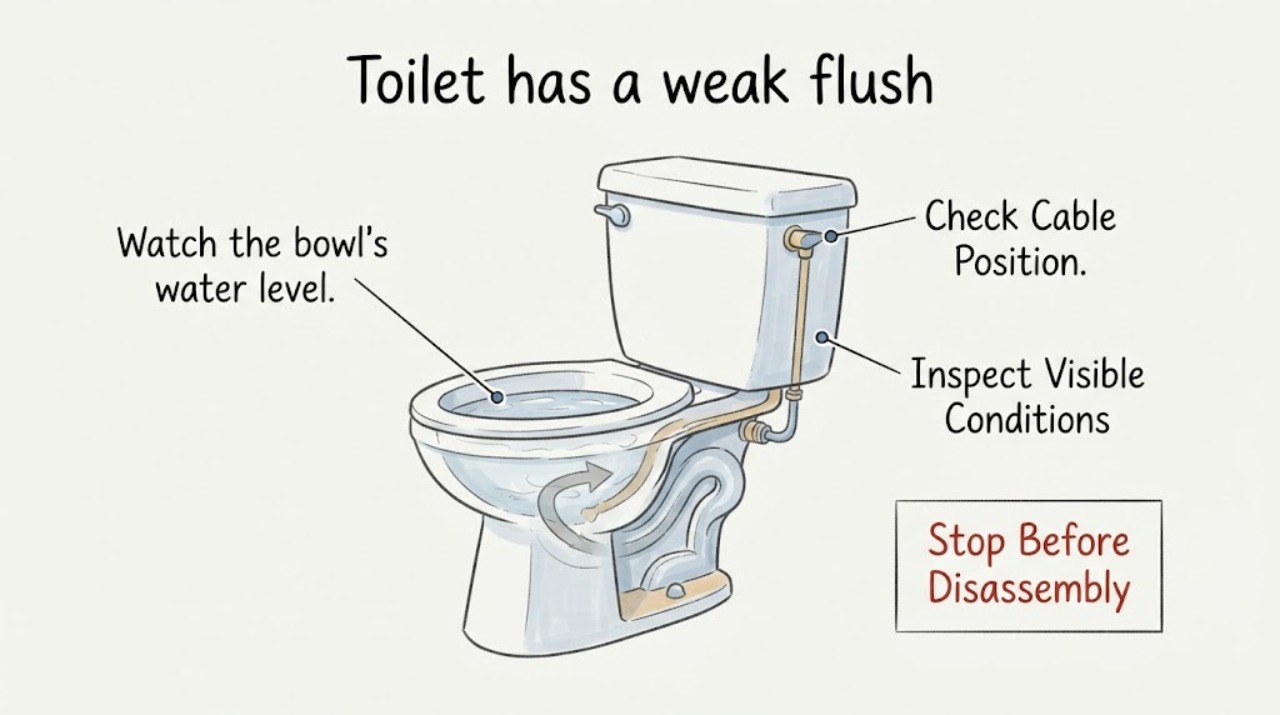 Toilet has a weak flush