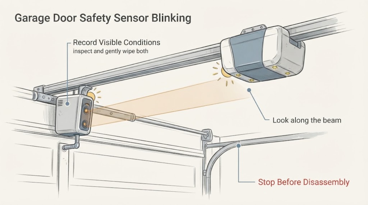 Garage Door Safety Sensor Blinking