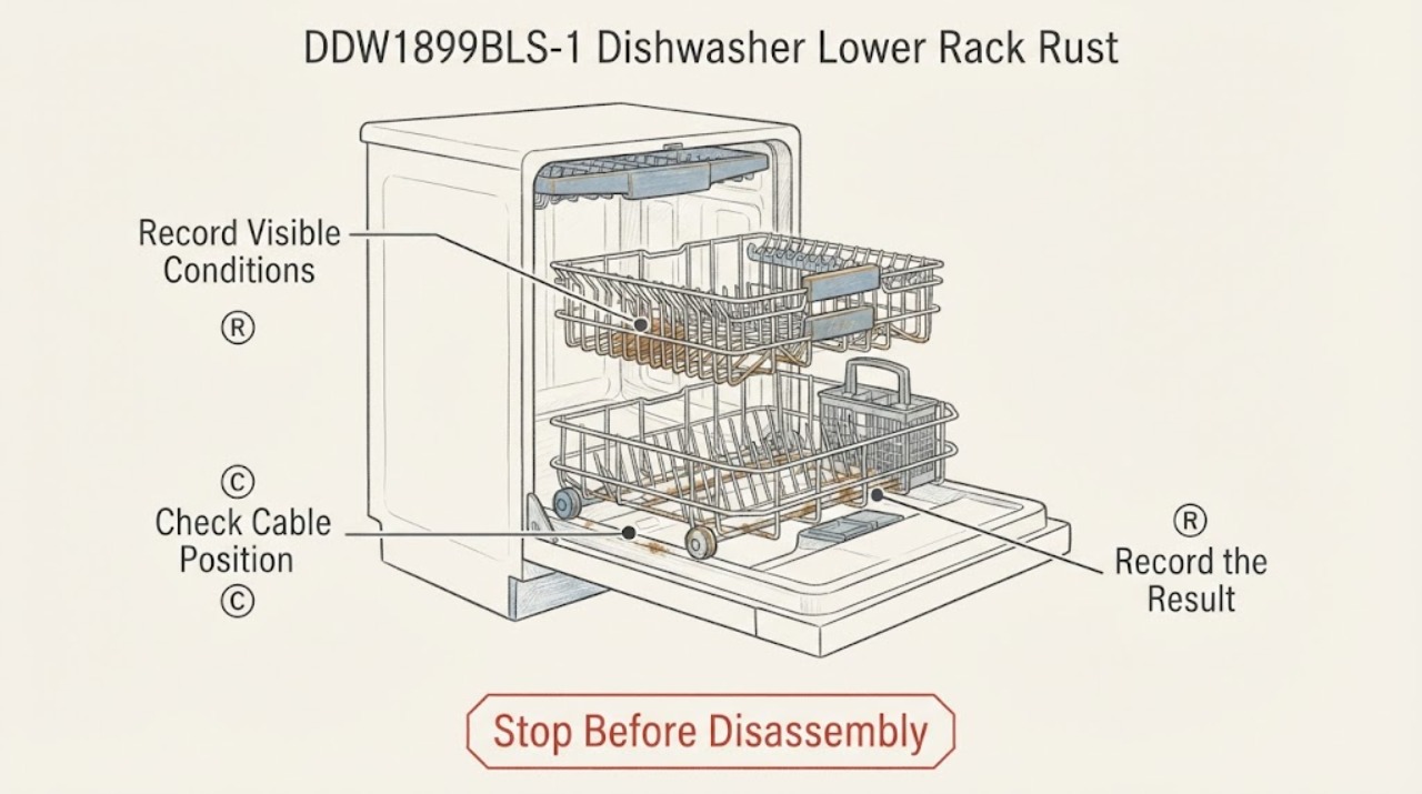 DDW1899BLS-1 Dishwasher Lower Rack Rust