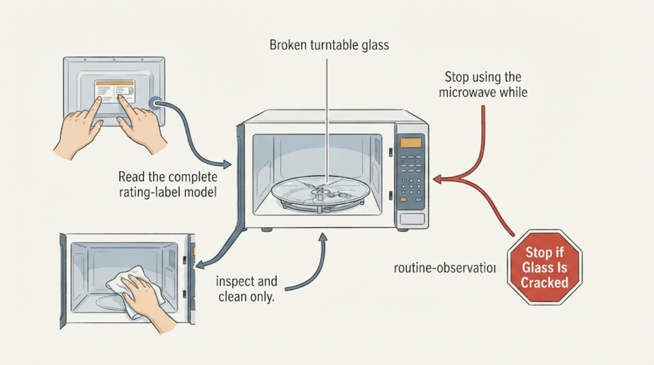 Broken turntable glass
