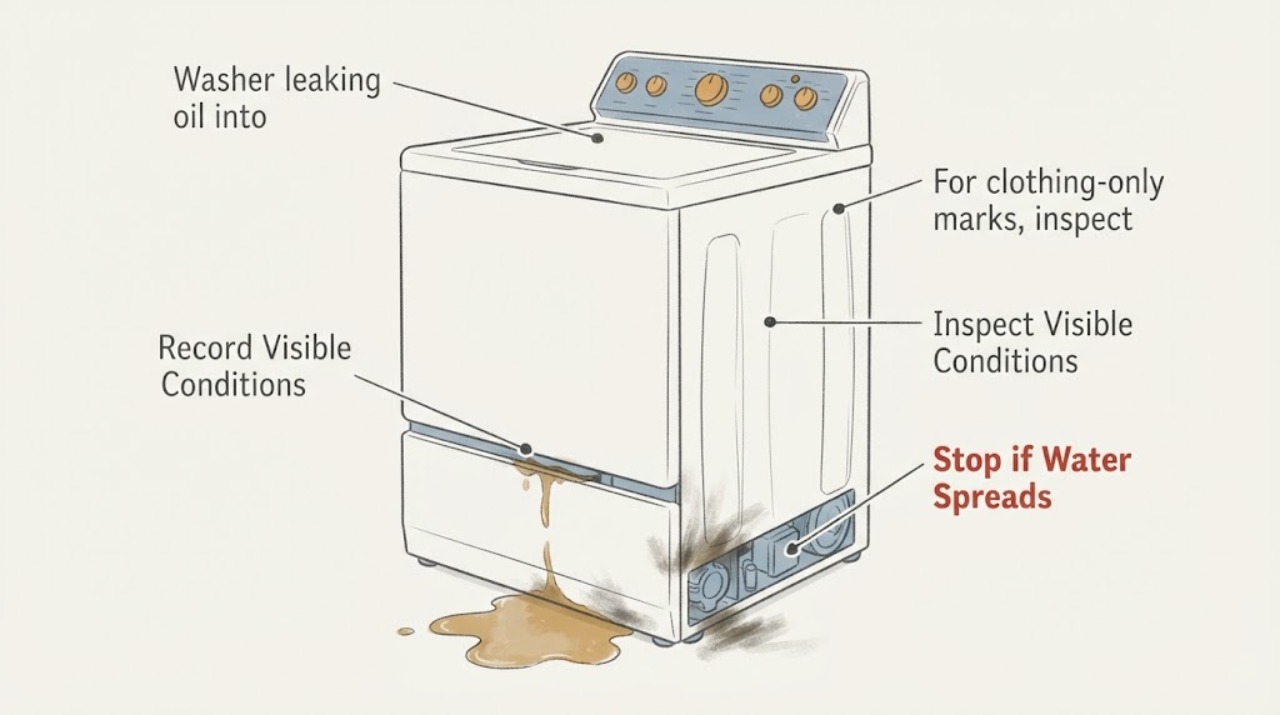 Washer leaking oil into