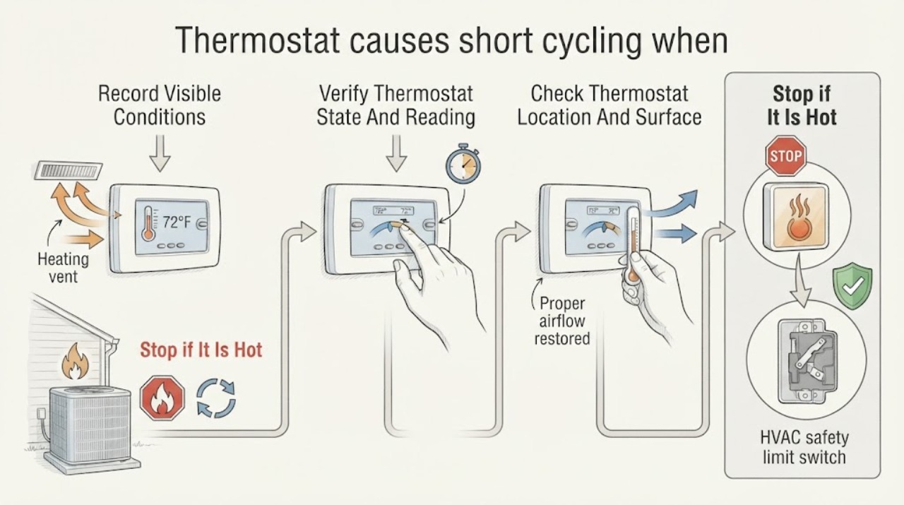 Thermostat causes short cycling when