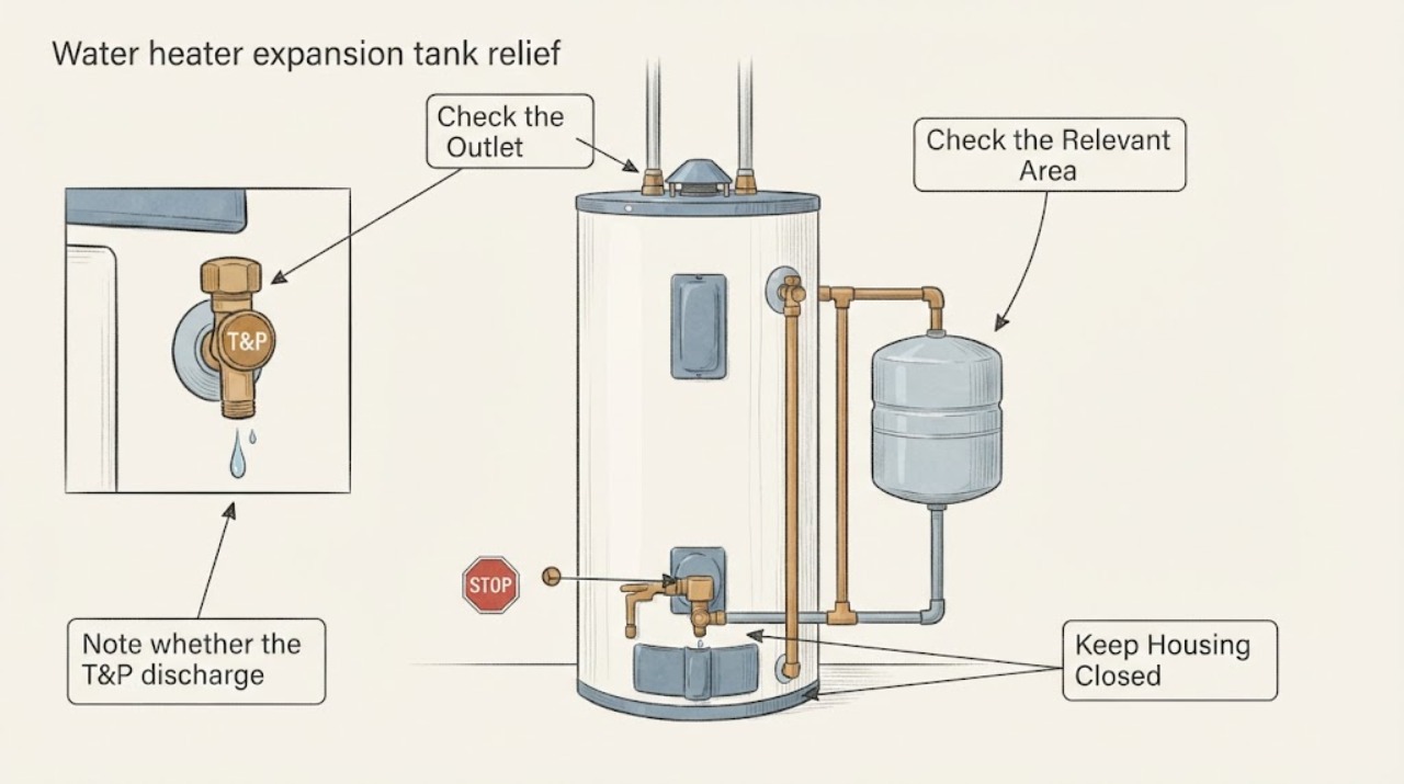 Water heater expansion tank relief