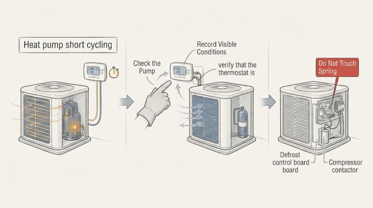 Heat pump short cycling