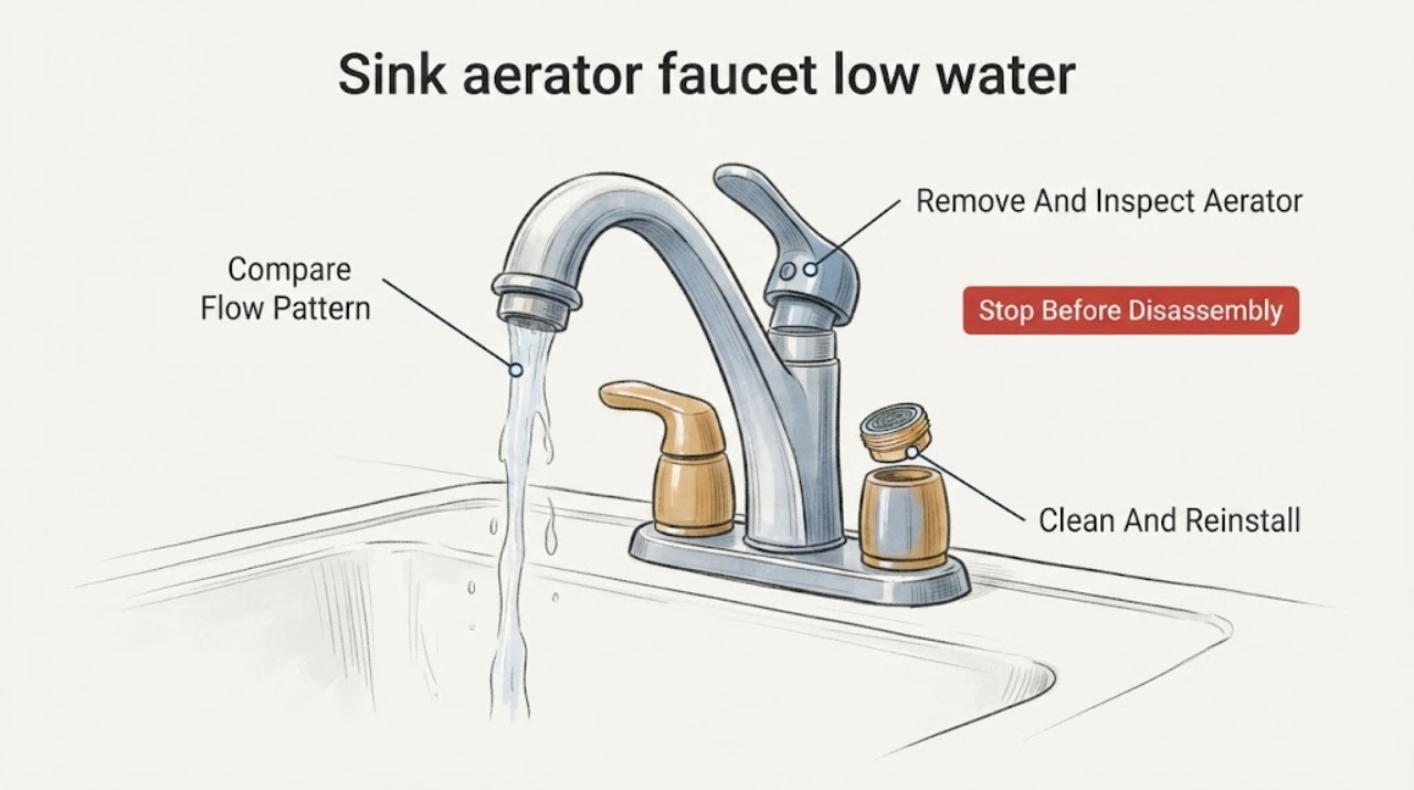 Sink aerator faucet low water