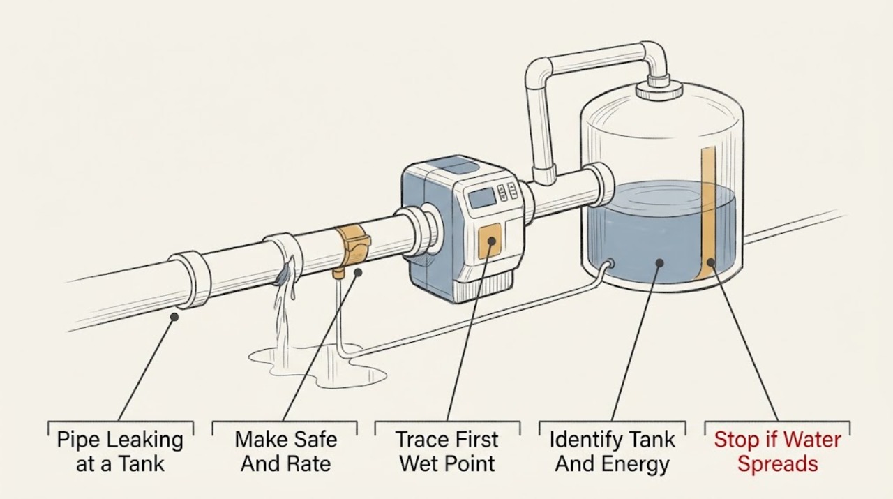 Pipe Leaking at a Tank