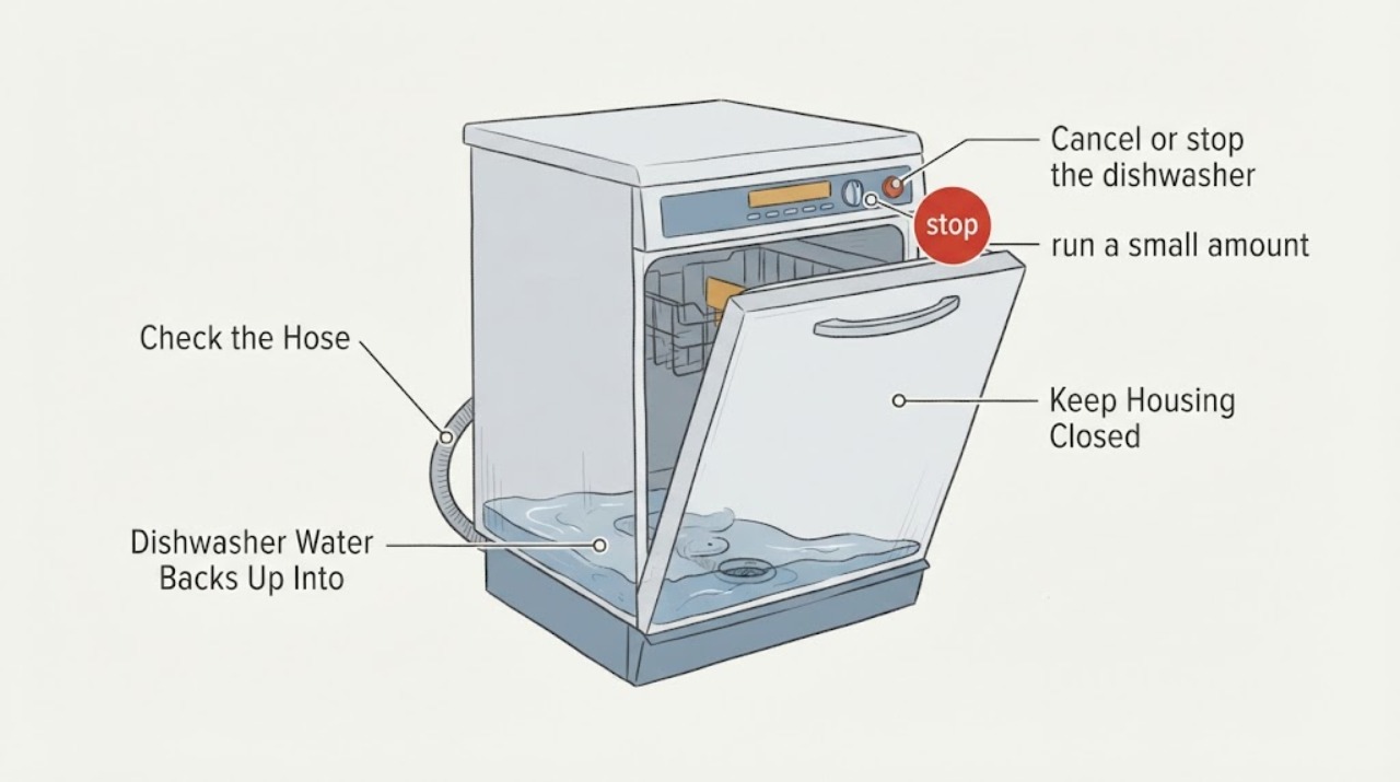 Dishwasher Water Backs Up Into