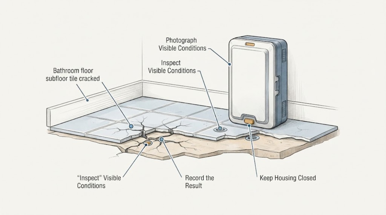 Bathroom floor subfloor tile cracked