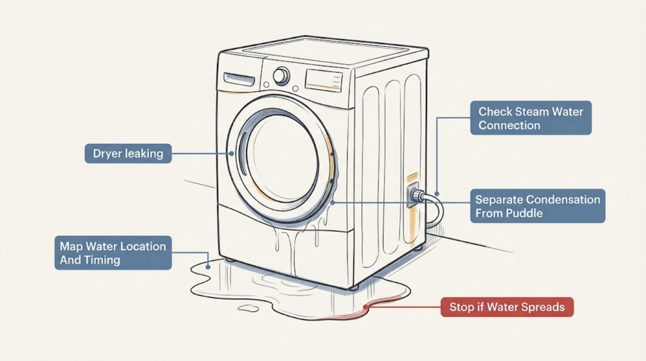 Dryer leaking