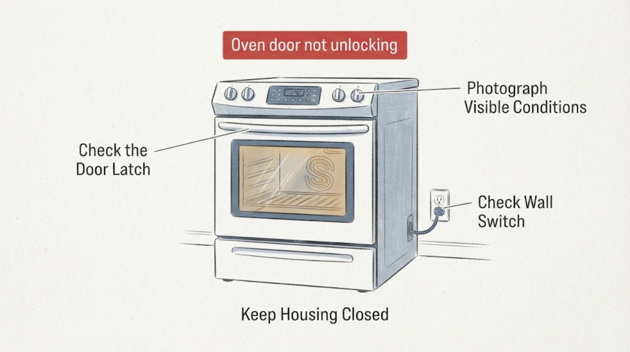 Oven door not unlocking