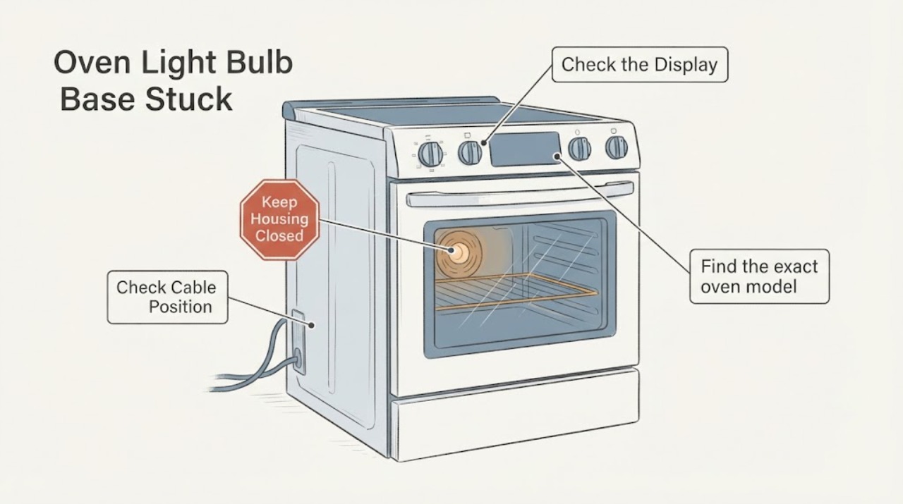 Oven Light Bulb Base Stuck