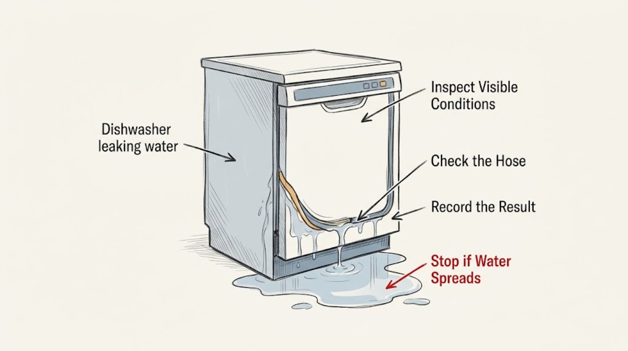 Dishwasher leaking water