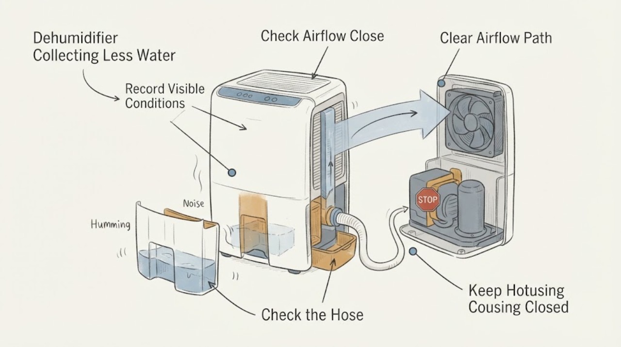 Dehumidifier Collecting Less Water