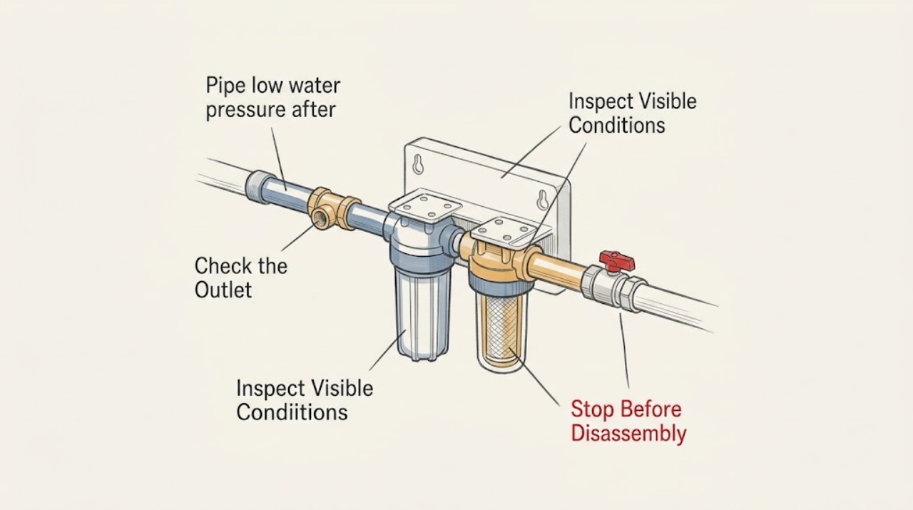 Pipe low water pressure after