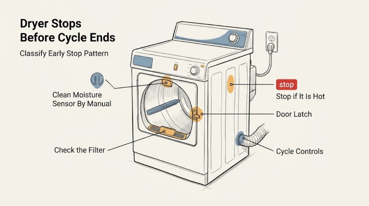 Dryer Stops Before Cycle Ends