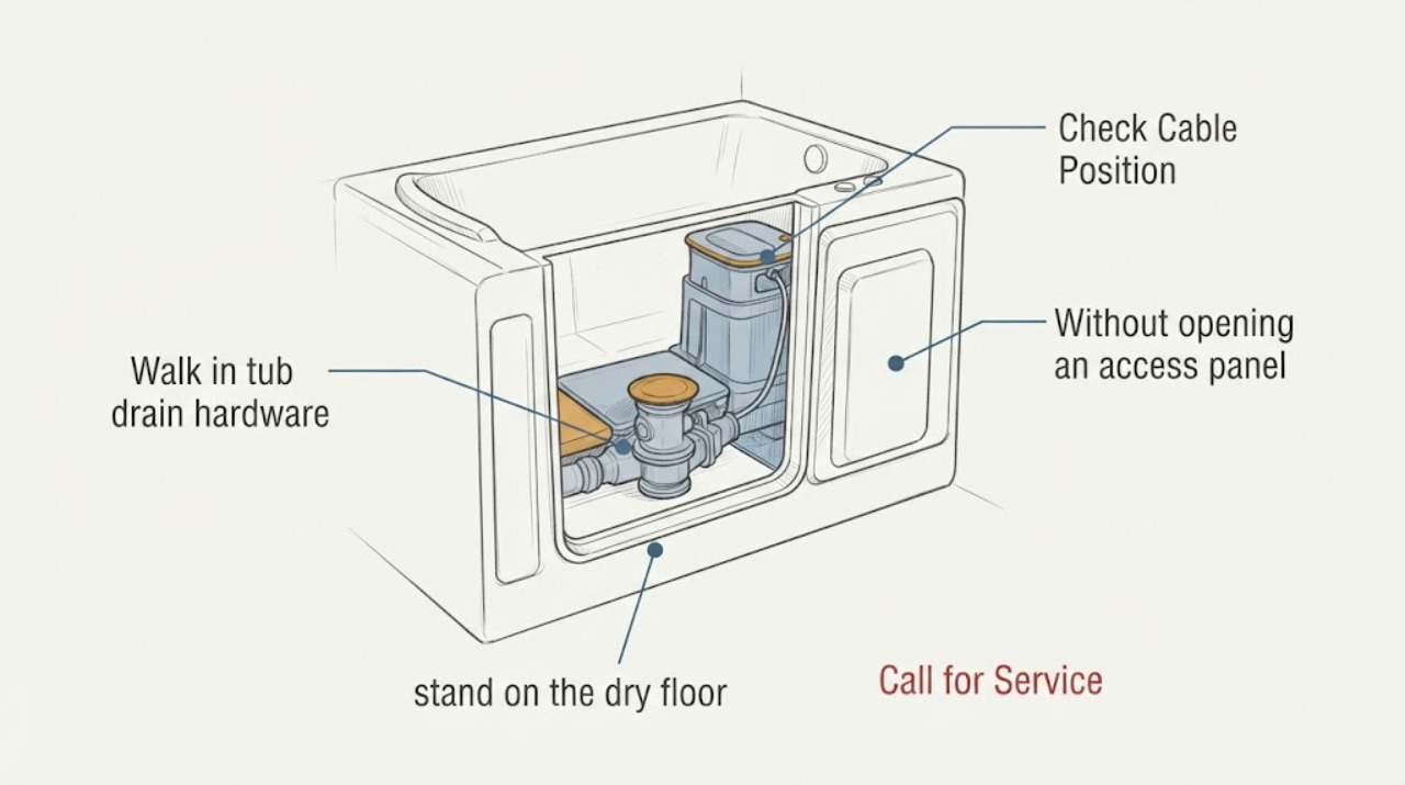 Walk in tub drain hardware