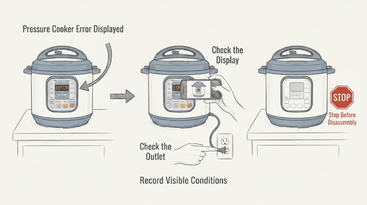 Pressure Cooker Error Displayed