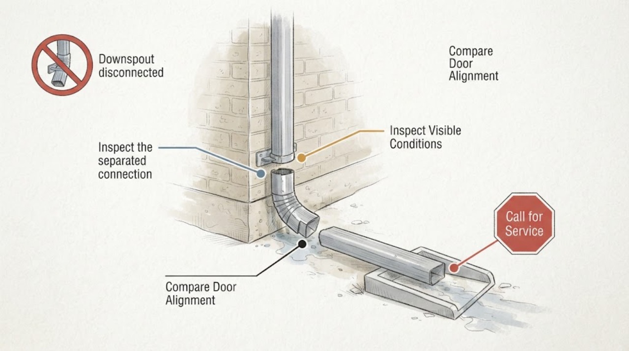 Downspout disconnected