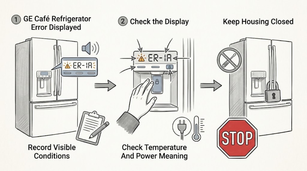 GE Café Refrigerator Error Displayed