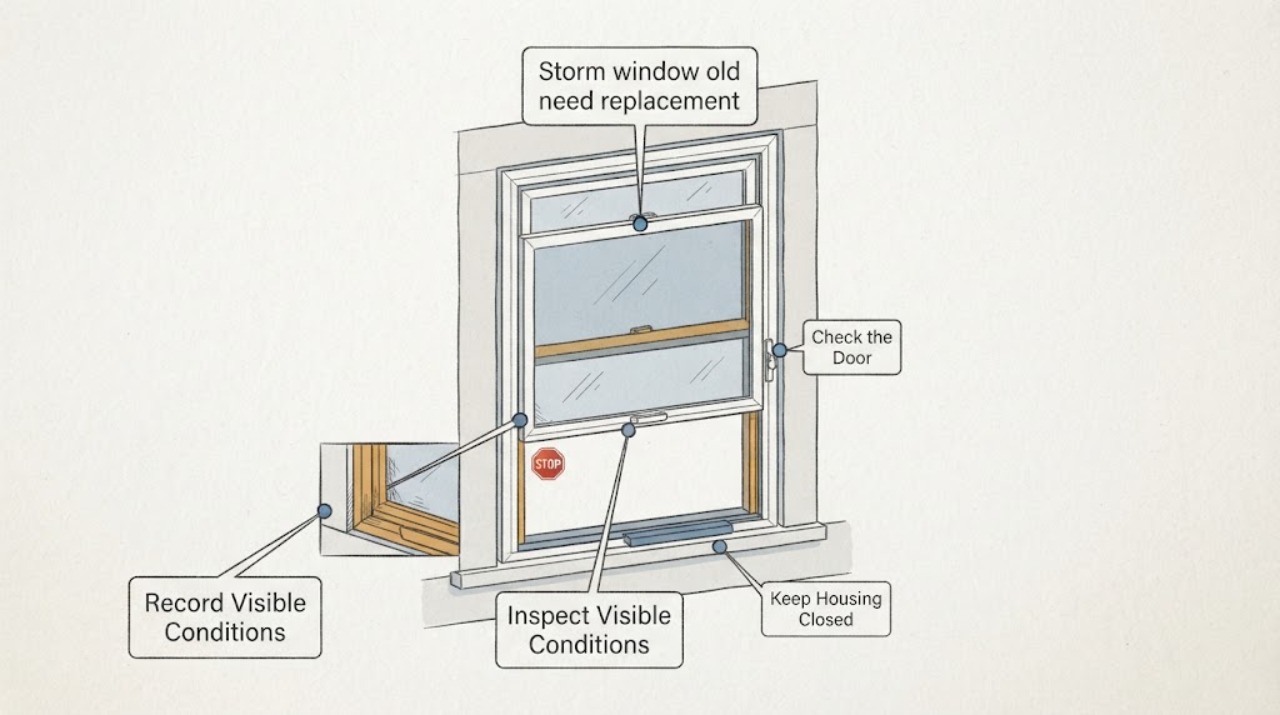 Storm window old need replacement