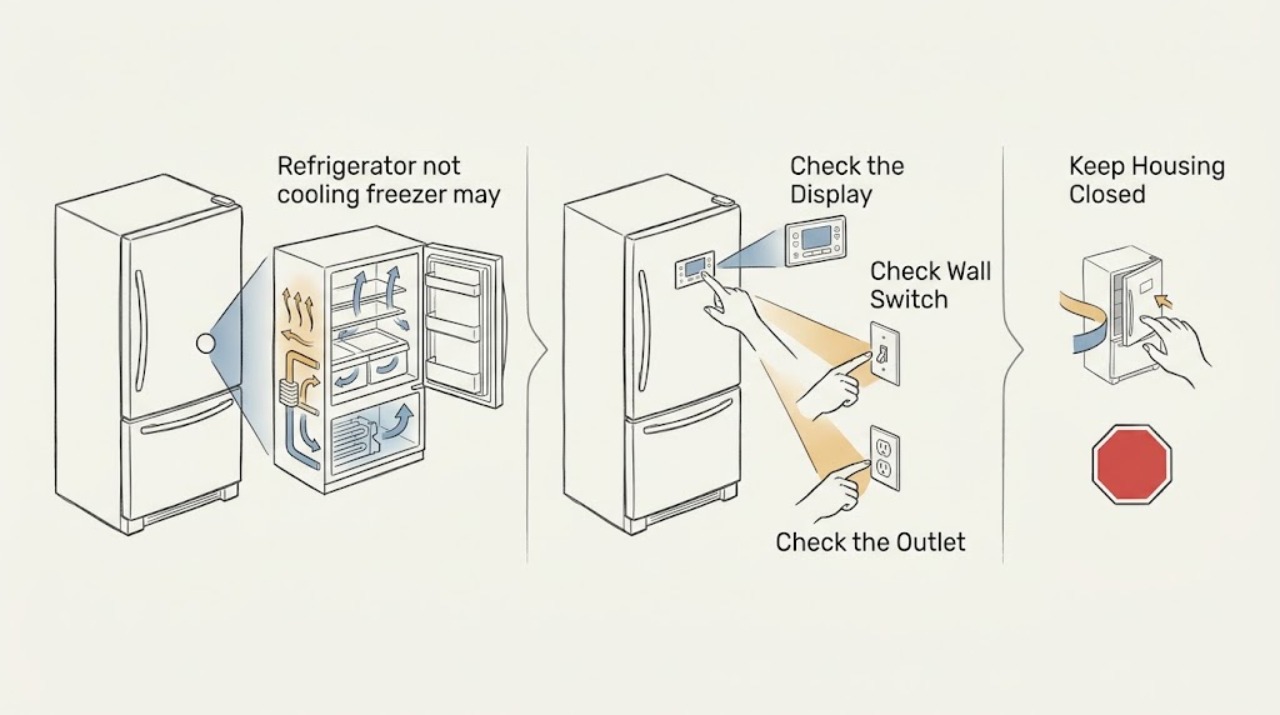 Refrigerator not cooling freezer may