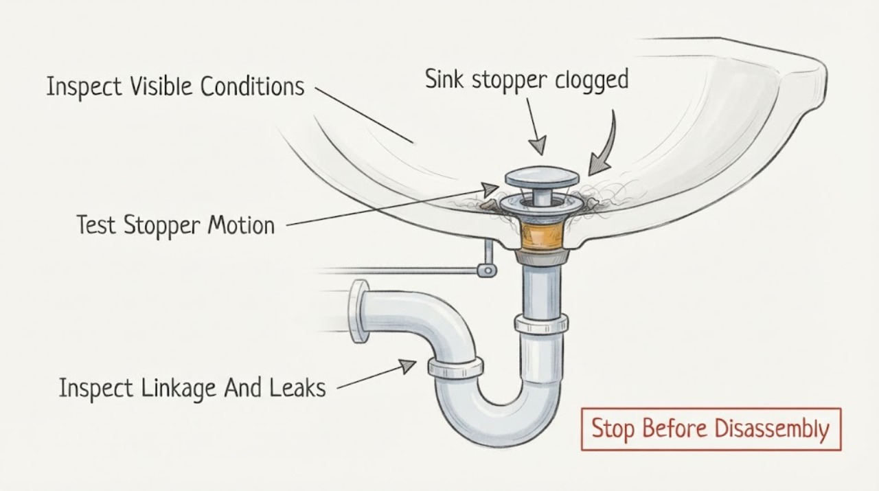 Sink stopper clogged