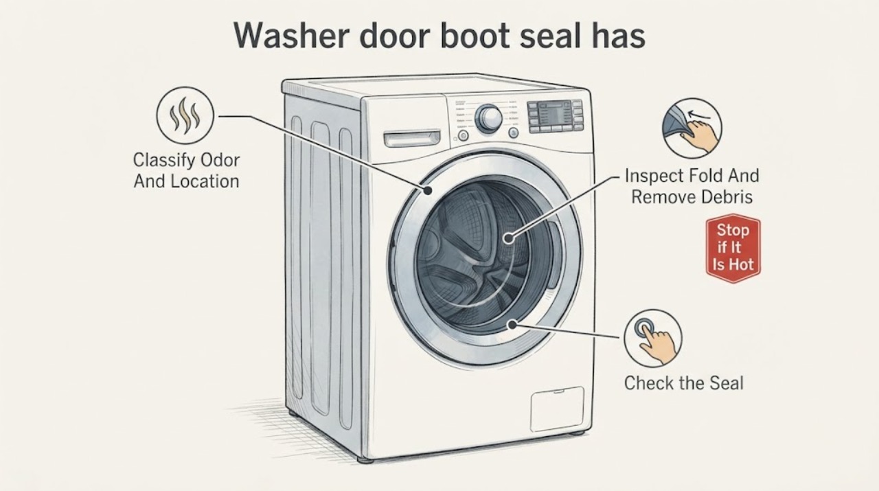 Washer door boot seal has