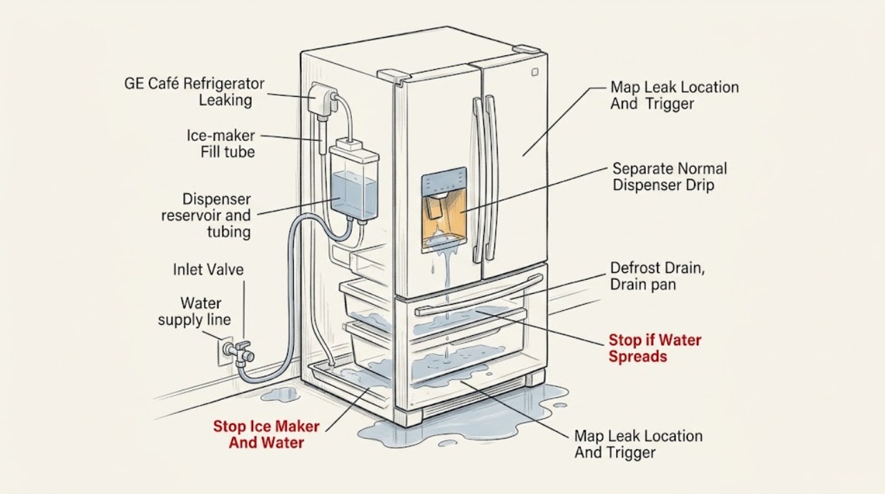 GE Café Refrigerator Leaking