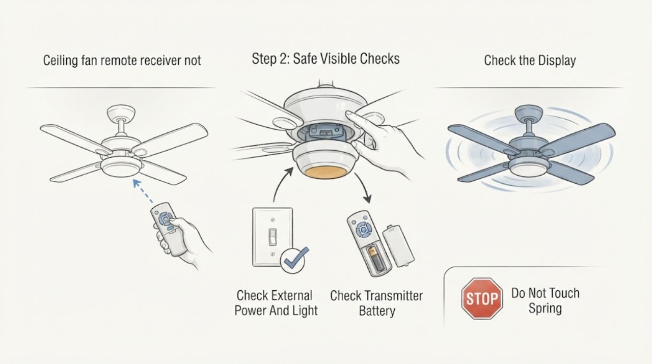 Ceiling fan remote receiver not